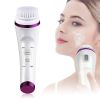 Multifunctional Ultrasonic Electric Facial Cleansing Brush Rechargeable Heated Makeup Remover Face Washers Home Beauty Instrument