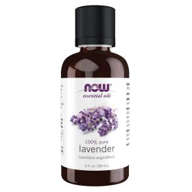 NOW Essential Oils, Lavender Oil, Soothing Aromatherapy Scent, Steam Distilled, 100% Pure, Vegan, Child Resistant Cap, 2-Ounce