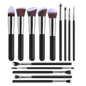 Popular 14 Black Makeup Brushes (Option: C14 Silver Bright Light-Bare brush)