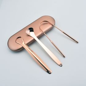 Stainless Steel Tongue Scraper Oral Care Tools (Option: Rose Gold Iron Box 3 Piece Set)