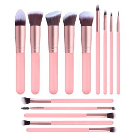 Popular 14 Black Makeup Brushes (Option: G14 Pink Handle Matte Roses-Bare brush)