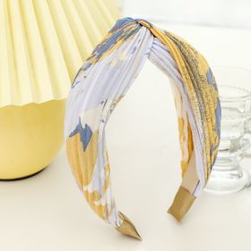 Temperament Wide Brim Hair Pressing Headband (Option: Blue Crossed Headband)