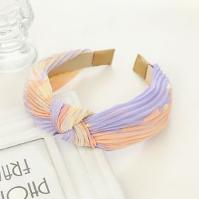 Temperament Wide Brim Hair Pressing Headband (Option: Purple Knotted Hair Hoop)