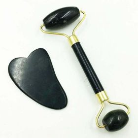 Natural Jade Face Massager Gua Sha Stone Face Guasha Masaje Facial Board Acupoint Eye Care SPA Massager Tool massage visage (Color: E Set)